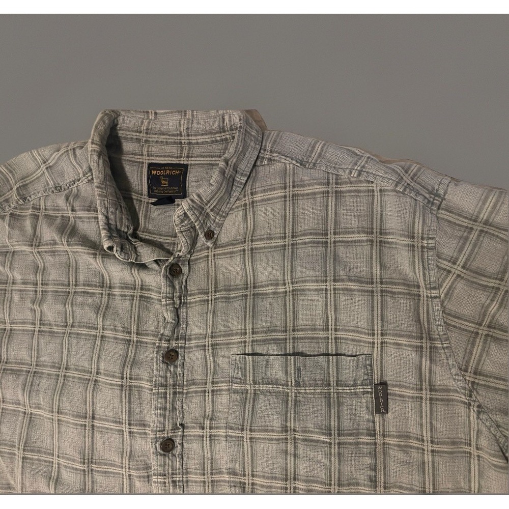 Woolrich Men's Blue Plaid Short Sleeve Shirt 2XL‎